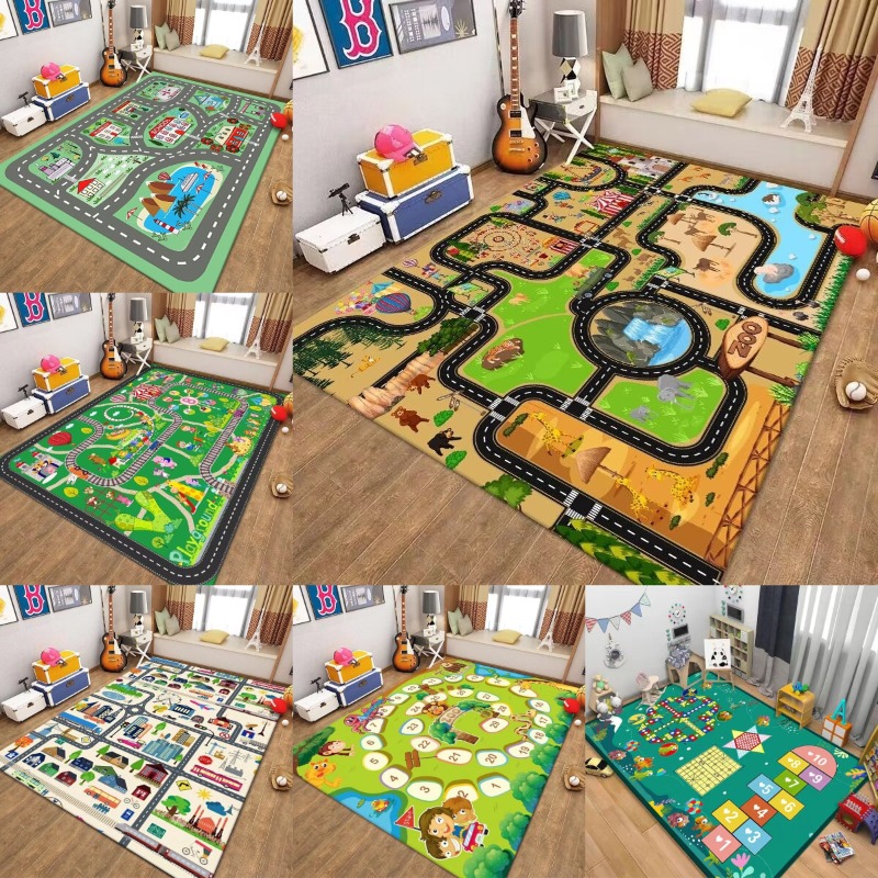 Kids Outdoor Zoo - Çocuklar Trafik Oyun Matı Yol Haritası
