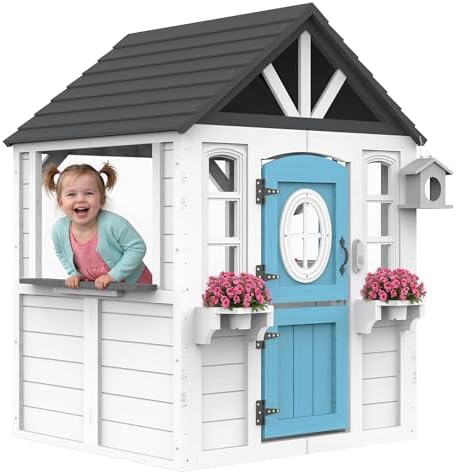 Kids Outdoor House With Kitchen - Mutfak Lavabosu, Posta Kutusu ve Çalışan