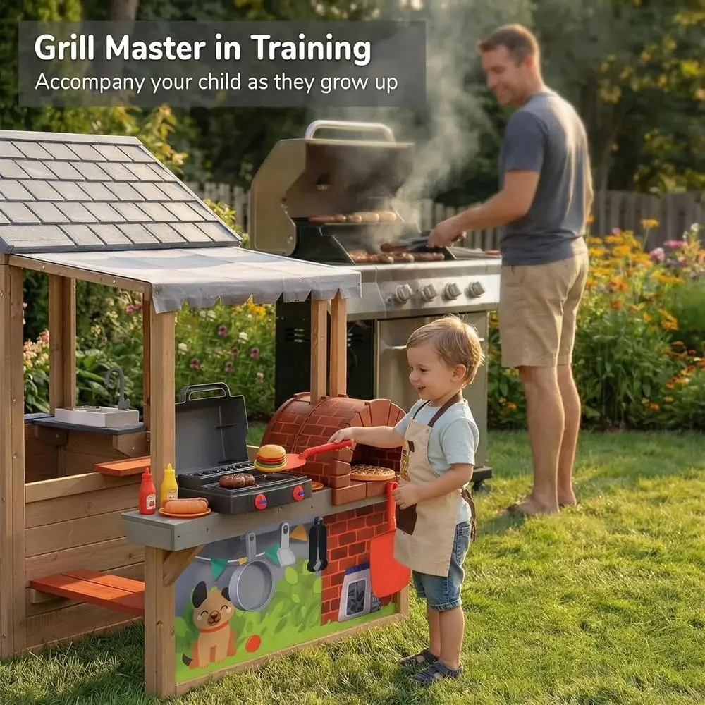 Çocuklar için Açık Hava Ahşap  - Kids Outdoor House With Kitchen incelemesi ve fiyatı