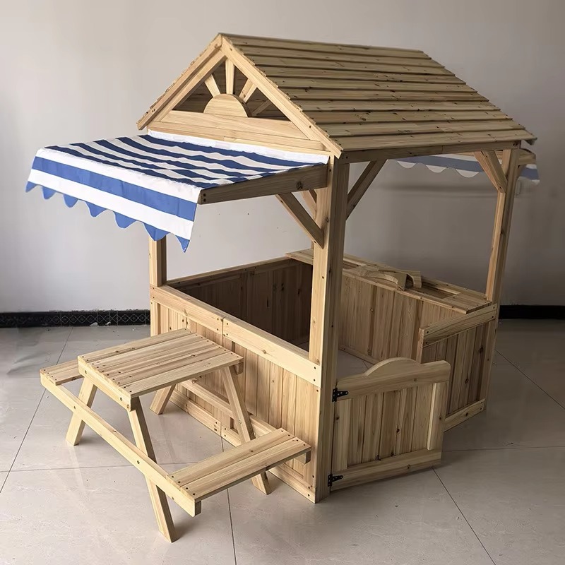 Ahşap Çocuk Oyun Evi, Ahşap Ço - Kids Outdoor House With Kitchen incelemesi ve fiyatı